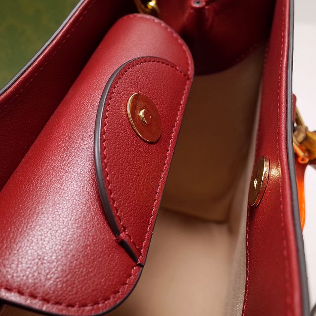 2022 GG original calfskin diana small tote bag 660195 red