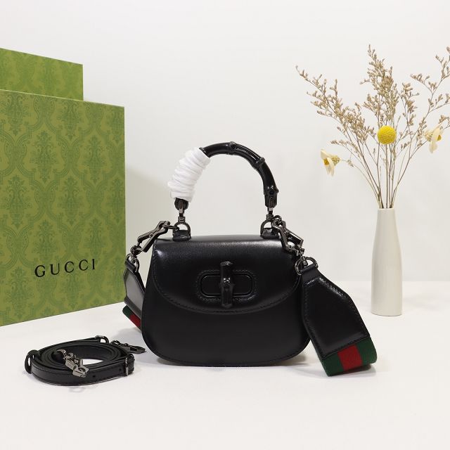 2022 GG original calfskin mini top handle bag 686864 black