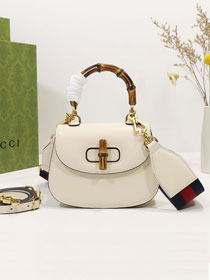 2022 GG original calfskin mini top handle bag 686864 white