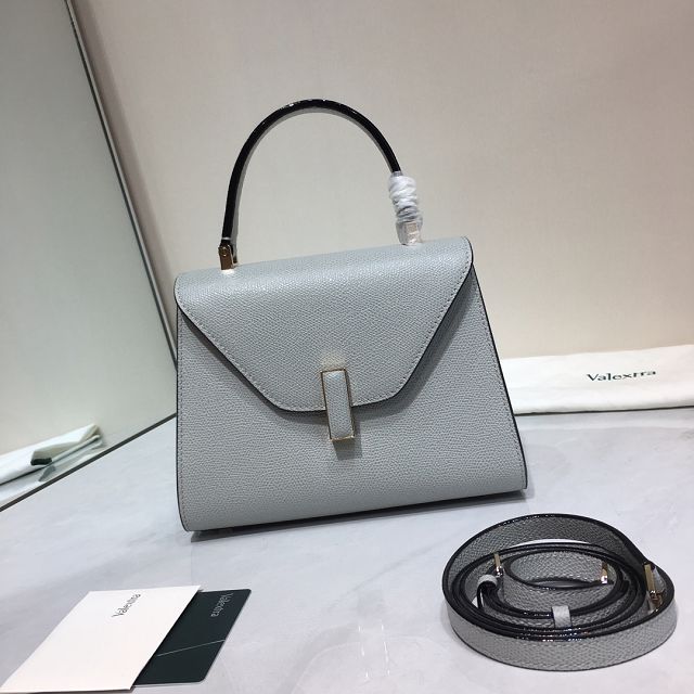 Valextra original calfskin iside mini bag 36028 light grey