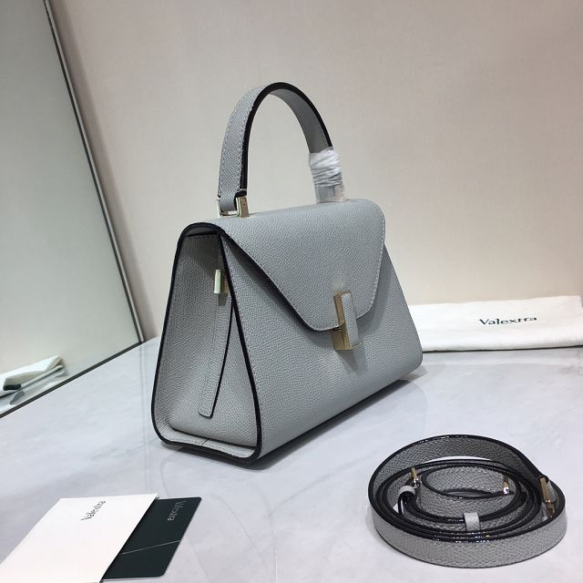 Valextra original calfskin iside mini bag 36028 light grey