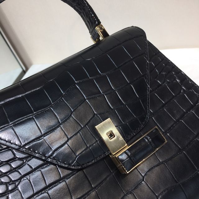 Valextra original crocodile calfskin iside mini bag 36028 black