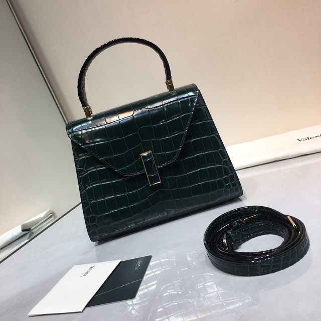 Valextra original crocodile calfskin iside mini bag 36028 dark green