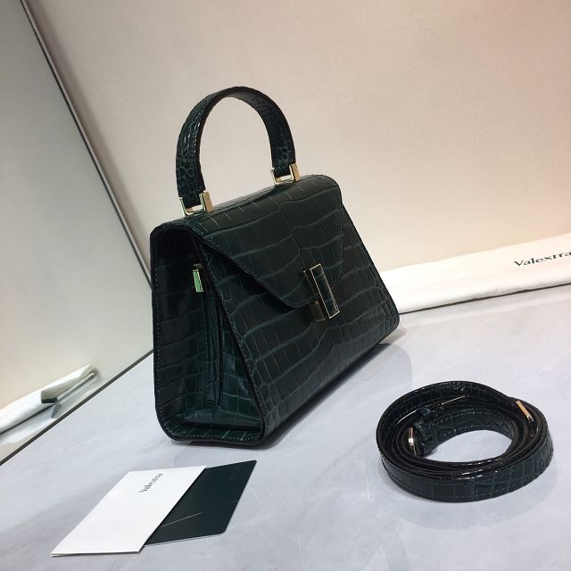 Valextra original crocodile calfskin iside mini bag 36028 dark green