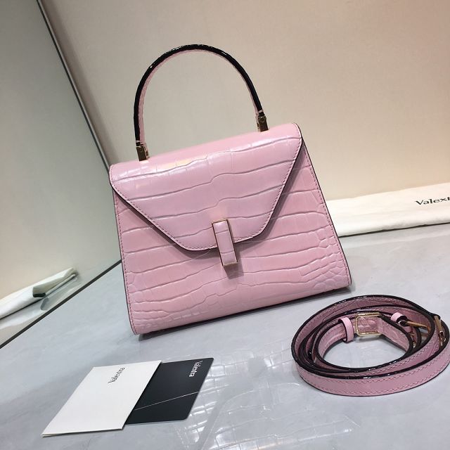 Valextra original crocodile calfskin iside mini bag 36028 pink