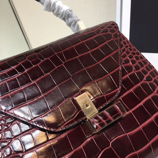 Valextra original crocodile calfskin iside medium bag 56028 burgundy