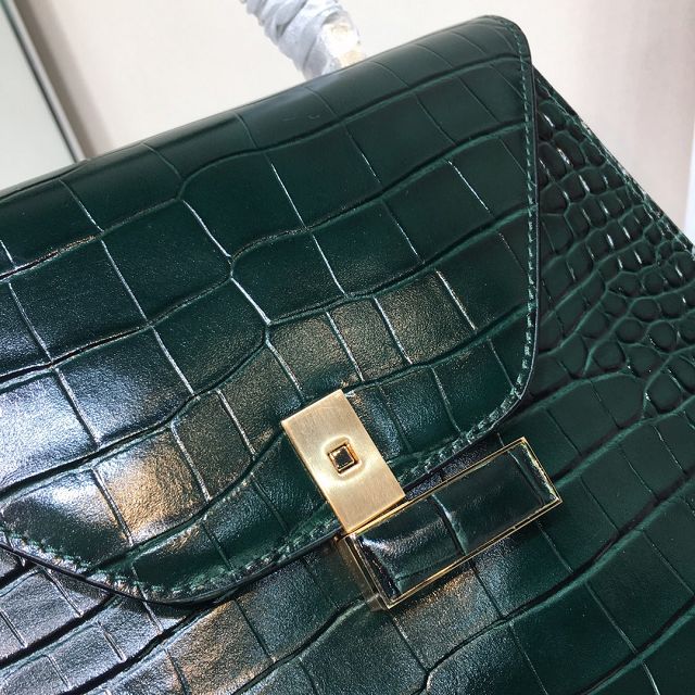 Valextra original crocodile calfskin iside medium bag 56028 dark green