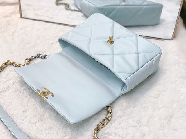 CC original calfskin medium 19 flap bag AS1161 light blue