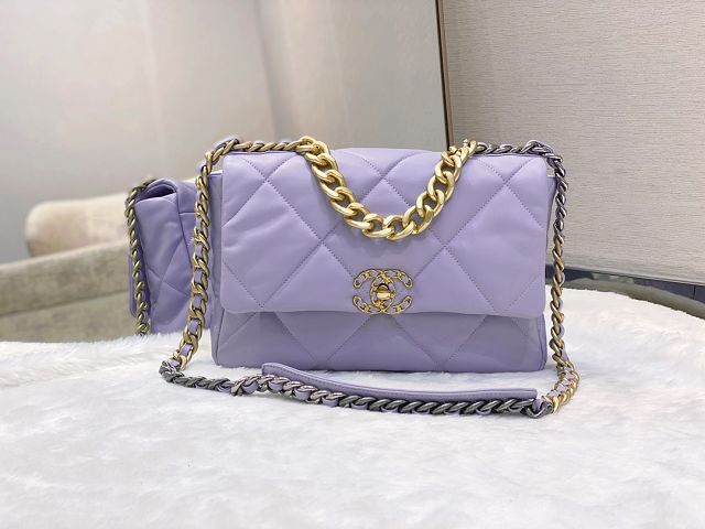 CC original calfskin medium 19 flap bag AS1161 light purple