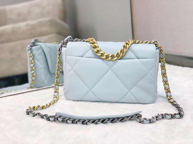 CC original calfskin small 19 flap bag AS1160 light blue