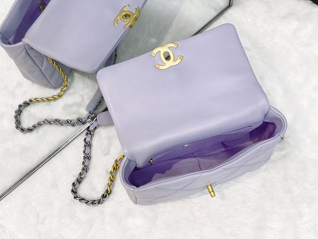 CC original calfskin small 19 flap bag AS1160 light purple