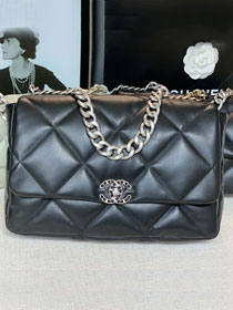 CC original lambskin 19 large flap bag AS1162 black