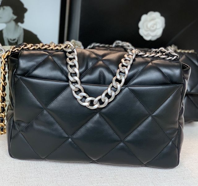 CC original lambskin 19 large flap bag AS1162 black