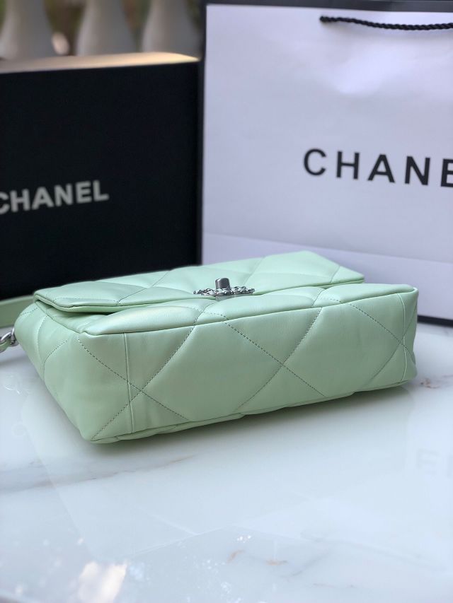 CC original lambskin 19 medium flap bag AS1161 light green