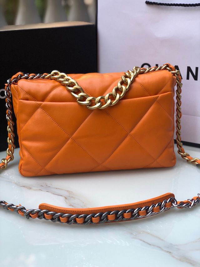 CC original lambskin 19 medium flap bag AS1161 orange