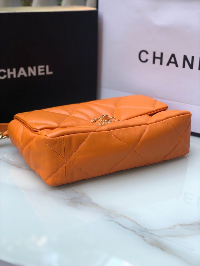 CC original lambskin 19 medium flap bag AS1161 orange