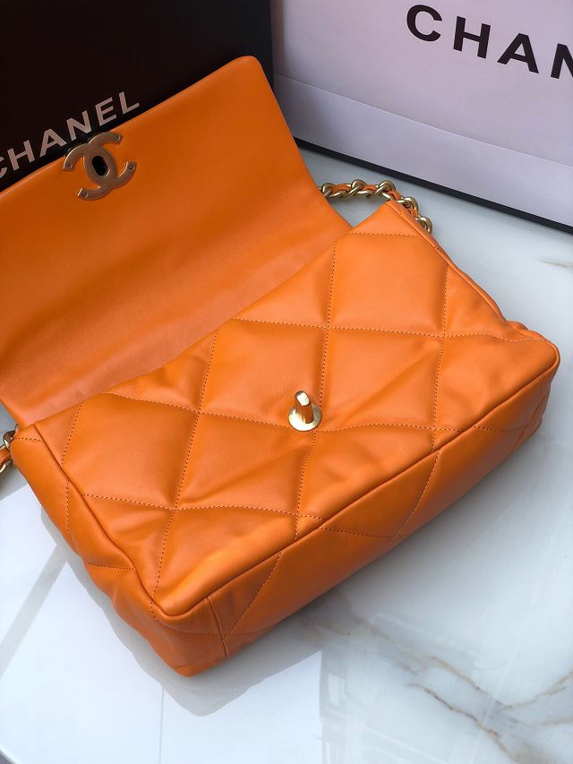 CC original lambskin 19 medium flap bag AS1161 orange