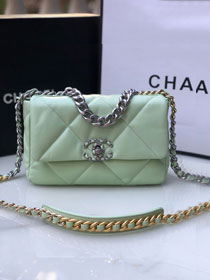 CC original lambskin 19 small flap bag AS1160 light green