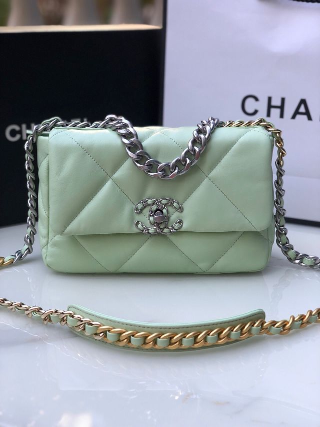 CC original lambskin 19 small flap bag AS1160 light green