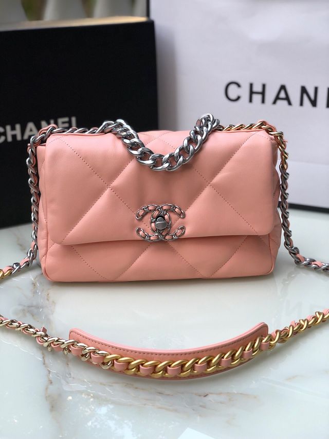 CC original lambskin 19 small flap bag AS1160 light pink