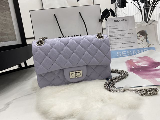 CC original calfskin small 2.55 handbag AS0874 light purple