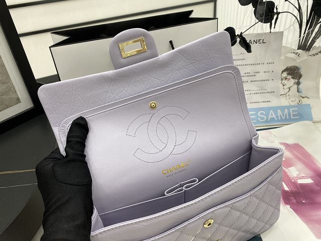 CC original calfskin 2.55 flap handbag A37586 light purple