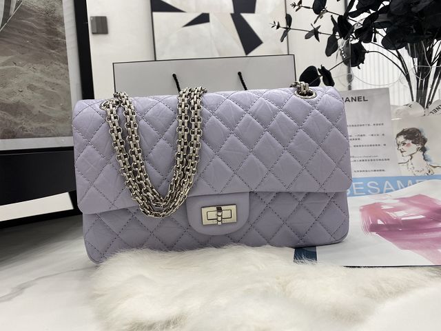 CC original calfskin 2.55 flap handbag A37586 light purple