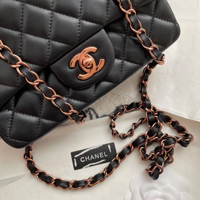 CC original lambskin mini flap bag A69900 black