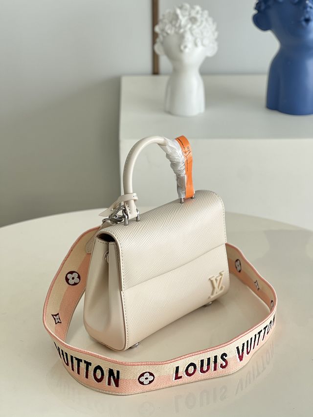 Louis vuitton original epi leather cluny mini handbag M58928 white