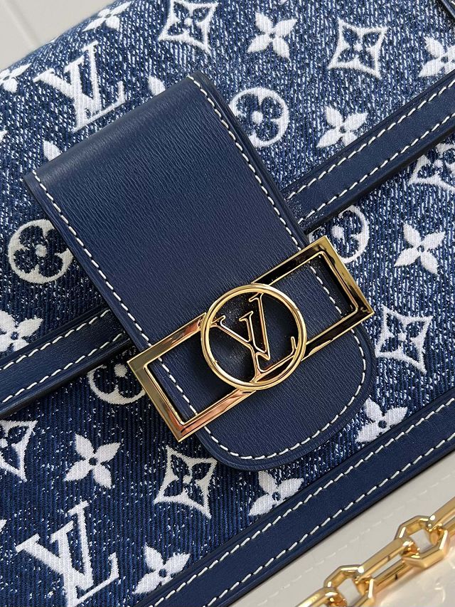 Louis vuitton original denim dauphine mm M59631 blue