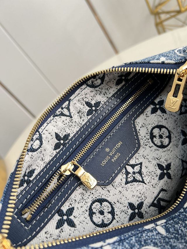 Louis vuitton original denim speedy 25 bag M59609 blue