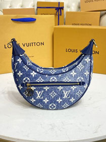 Louis vuitton original denim textile loop handbag M81166 blue