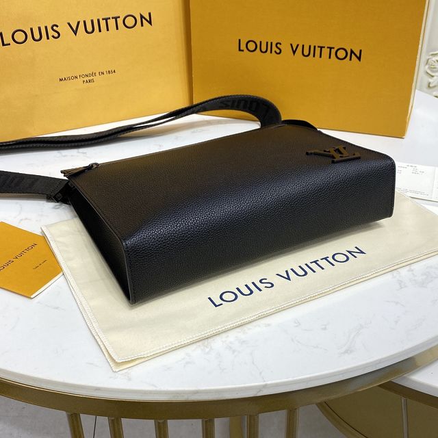 Louis vuitton original calfskin aerogram messenger bag M59329 black