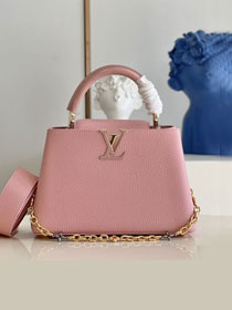 Louis vuitton original calfskin capucines BB handbag M48865 pink