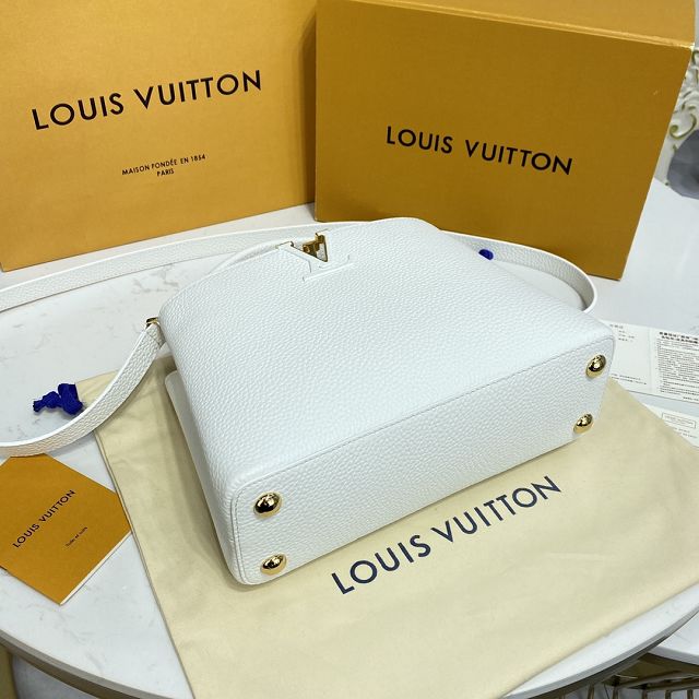 Louis vuitton original calfskin capucines BB handbag M53963 white