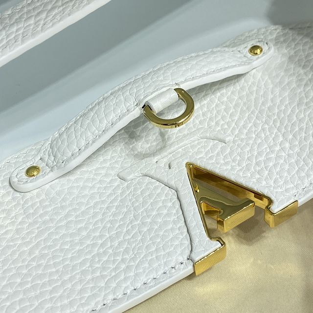 Louis vuitton original calfskin capucines BB handbag M53963 white