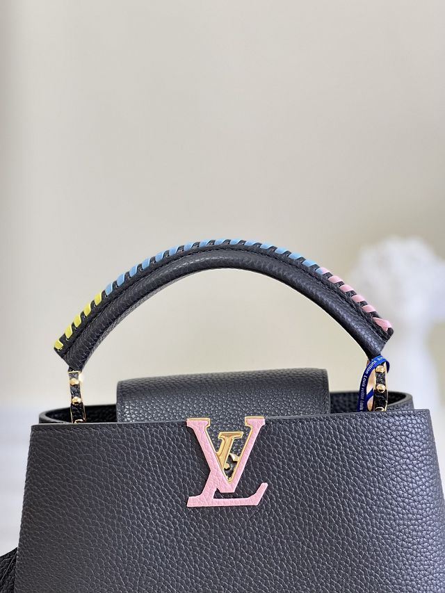 Louis vuitton original calfskin capucines BB handbag M57941 black