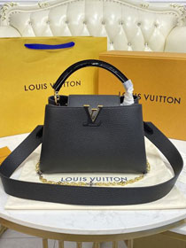 Louis vuitton original calfskin capucines BB handbag M59065 black