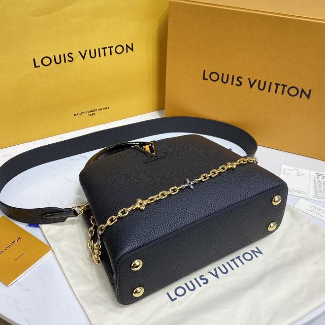 Louis vuitton original calfskin capucines BB handbag M59065 black