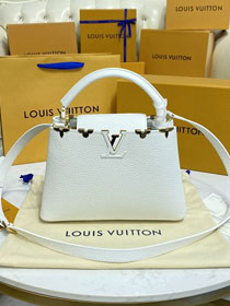 Louis vuitton original calfskin capucines BB handbag M59264 white