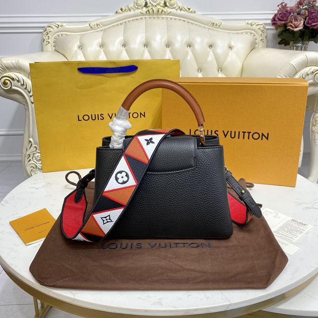 Louis vuitton original calfskin capucines BB handbag M59265 black