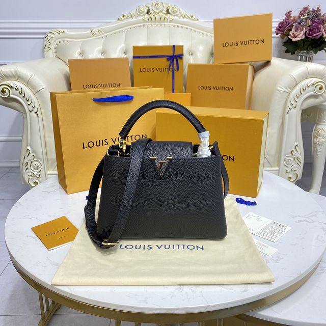 Louis vuitton original calfskin capucines BB handbag M59651 black