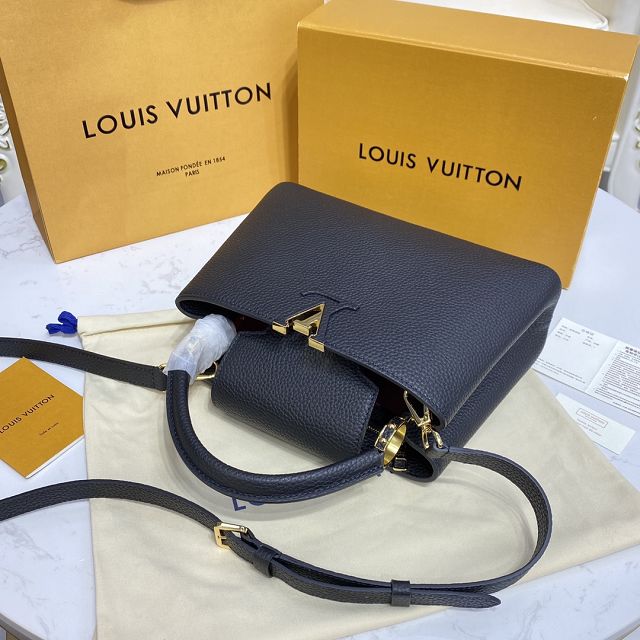 Louis vuitton original calfskin capucines BB handbag M59651 black