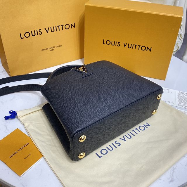 Louis vuitton original calfskin capucines BB handbag M59651 black