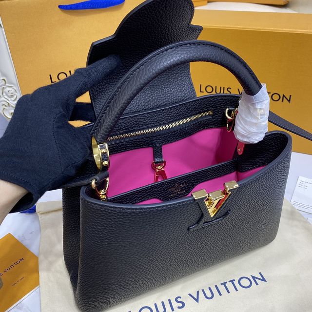 Louis vuitton original calfskin capucines BB handbag M59651 black