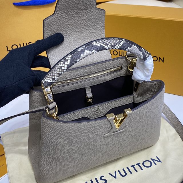 Louis vuitton original calfskin capucines BB handbag M59652 grey