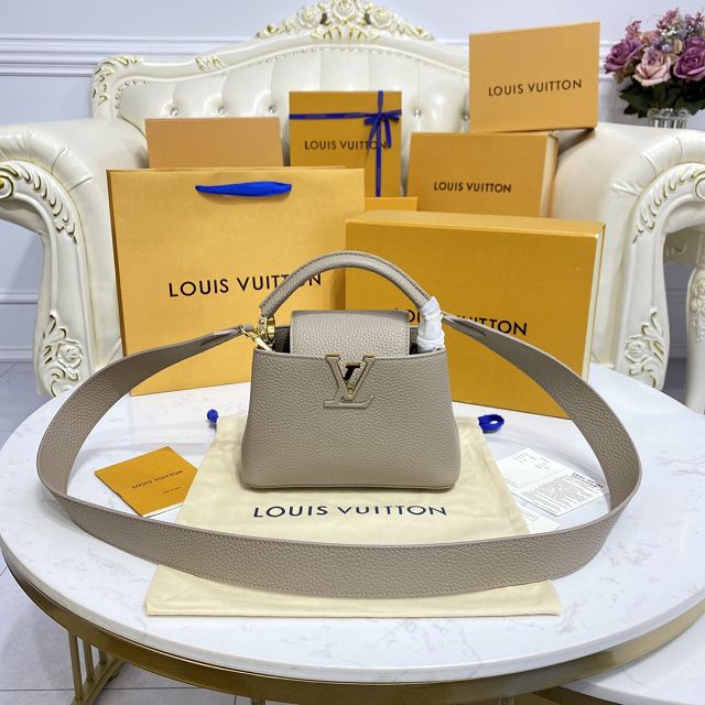 Louis vuitton original calfskin capucines mini handbag M55985 grey