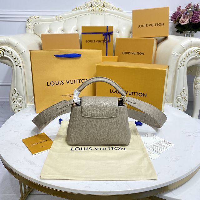 Louis vuitton original calfskin capucines mini handbag M55985 grey