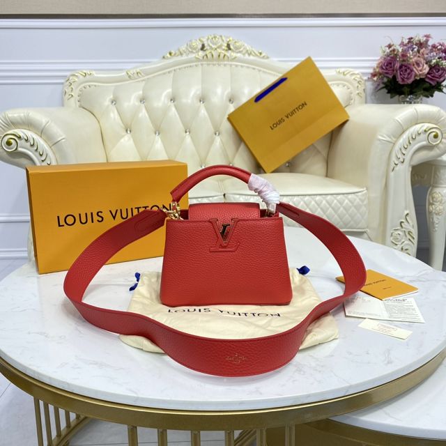 Louis vuitton original calfskin capucines mini handbag M55985 red