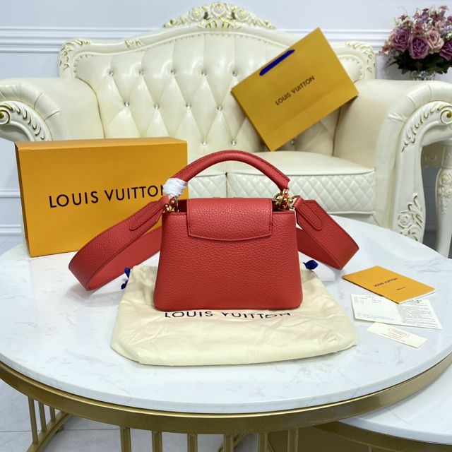 Louis vuitton original calfskin capucines mini handbag M55985 red